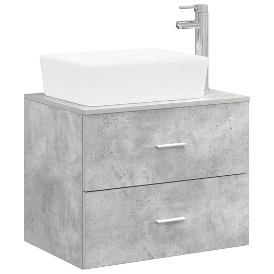 Bathroom Furniture Set Concrete Grey Engineered Wood