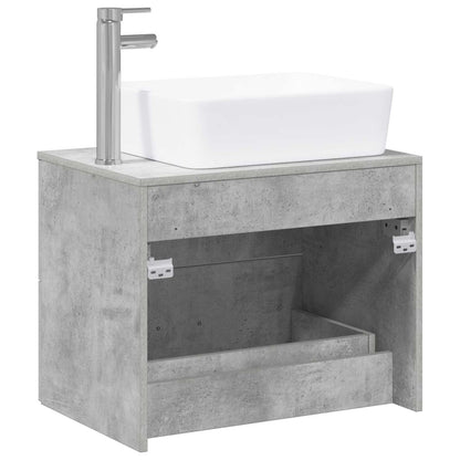 Bathroom Furniture Set Concrete Grey Engineered Wood