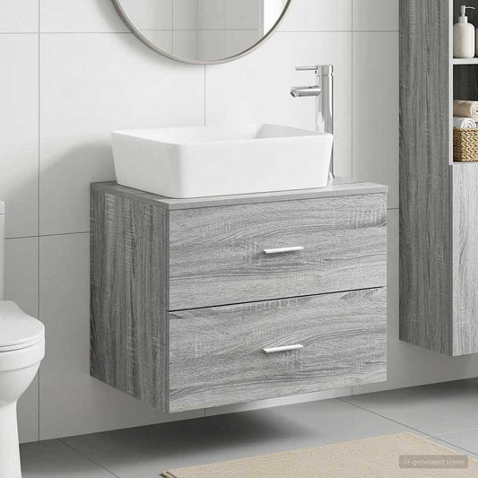Bathroom Furniture Set Grey Sonoma Engineered Wood