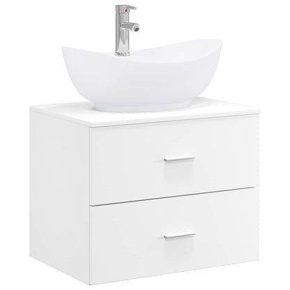 Bathroom Furniture Set White Engineered Wood