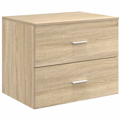 Bathroom Furniture Set Sonoma Oak Engineered Wood