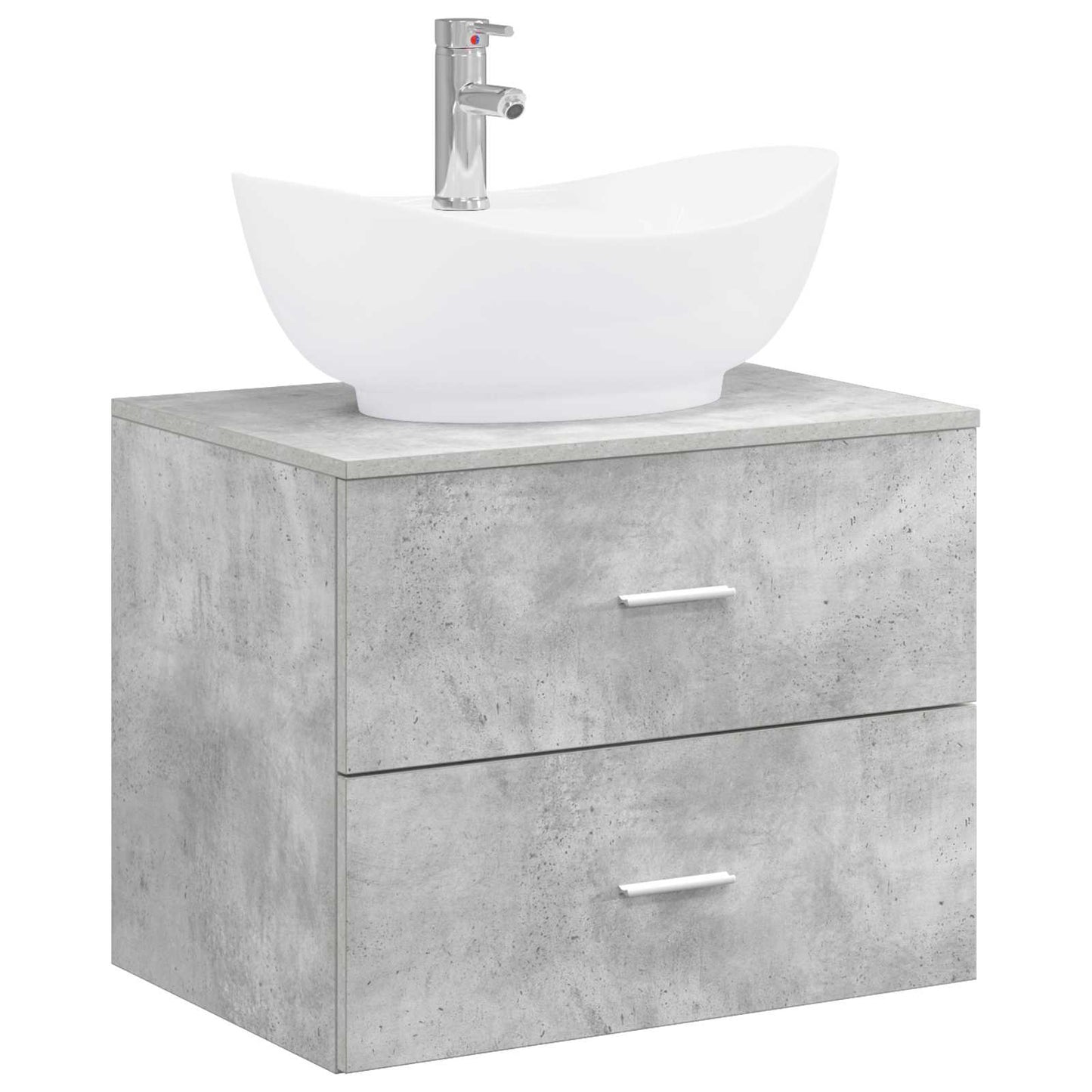 Bathroom Furniture Set Concrete Grey Engineered Wood