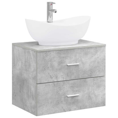 Bathroom Furniture Set Concrete Grey Engineered Wood