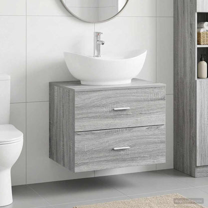 Bathroom Furniture Set Grey Sonoma Engineered Wood