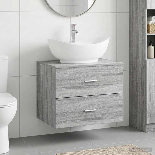Bathroom Furniture Set Grey Sonoma Engineered Wood
