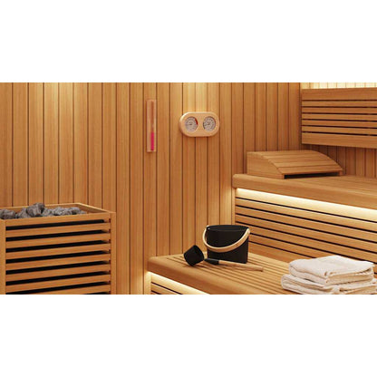 Sauna Accessory Set 4 pcs Black Aluminium and Solid Pine Wood