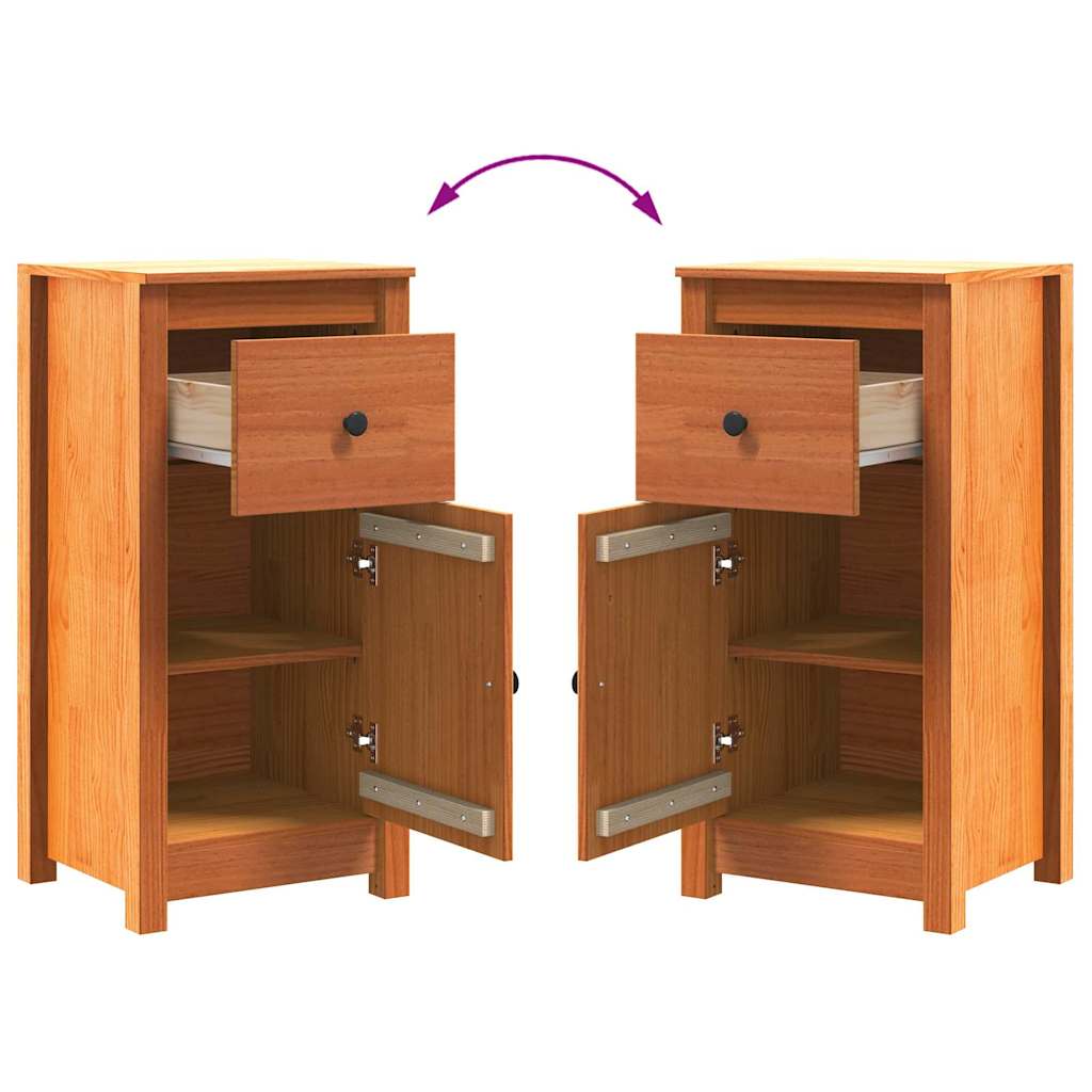 Sideboard 2 pcs Wax Brown 39 x 34.5 x 80 cm Solid Pine Wood