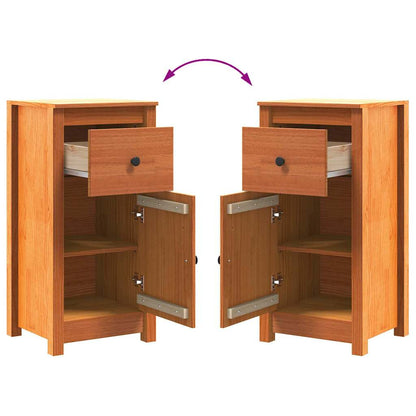 Sideboard 2 pcs Wax Brown 39 x 34.5 x 80 cm Solid Pine Wood