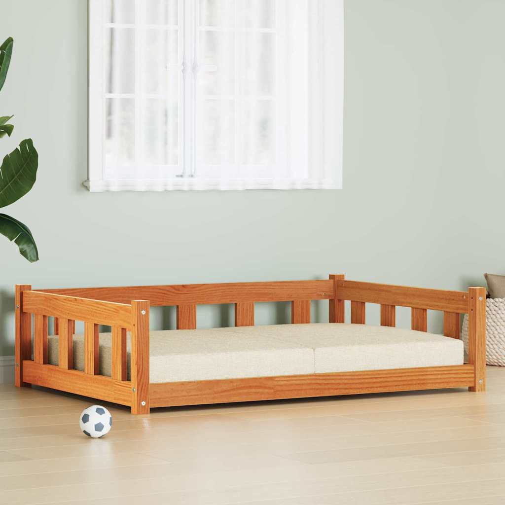Dog Bed with Storage Wax Brown 100 x 70 x 28 cm Solid Pine Wood