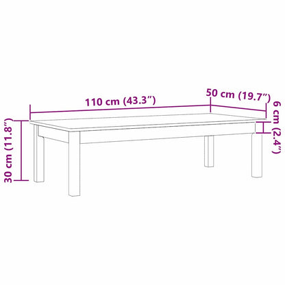 Coffee Table Max Brown 110 x 50 x 30 cm Solid Pine Wood