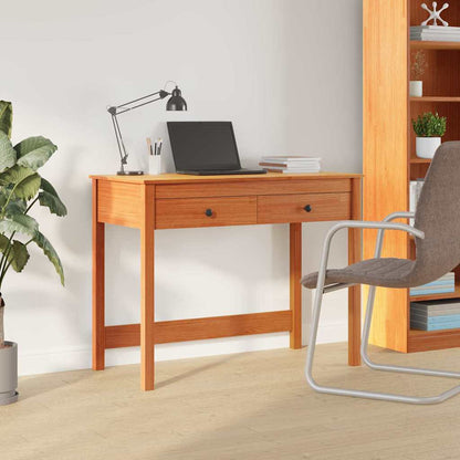 Desk with Drawer Max Brown 100 x 50 x 78 cm Solid Pine Wood