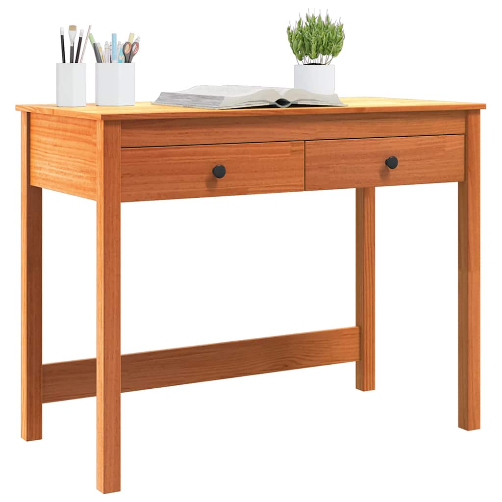 Desk with Drawer Max Brown 100 x 50 x 78 cm Solid Pine Wood