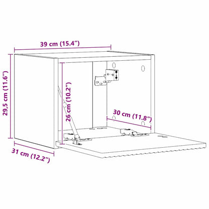 TV Wall Cabinet Sonoma 39 x 31 x 29.5 cm Engineered Wood