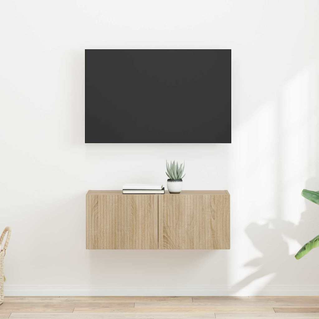 TV Wall Cabinet 2 pcs Sonoma 39 x 31 x 29.5 cm Engineered Wood