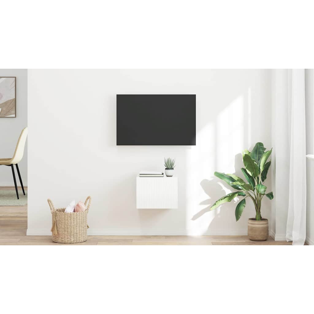 TV Wall Cabinet Gloss White 39 x 31 x 29.5 cm Engineered Wood