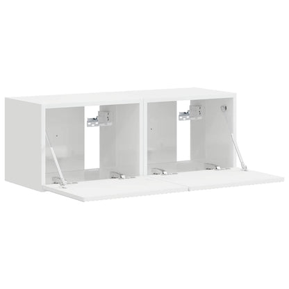 TV Wall Cabinet 2 pcs Gloss White 39 x 31 x 29.5 cm