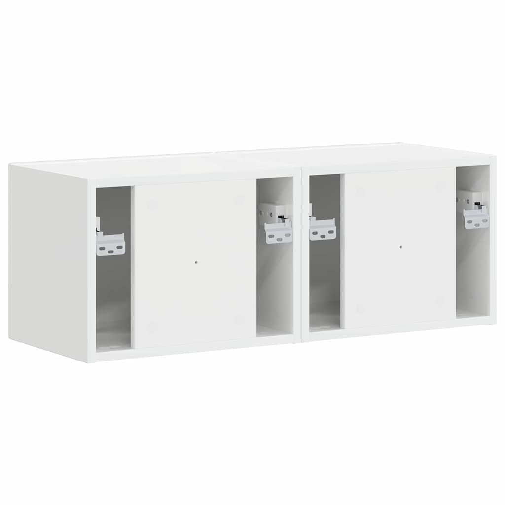 TV Wall Cabinet 2 pcs Gloss White 39 x 31 x 29.5 cm