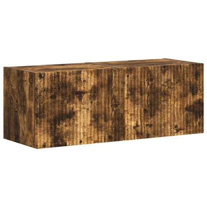 TV Wall Cabinet Wall-mounted 2 pcs Smoked Oak 39 x 31 x 29.5 cm