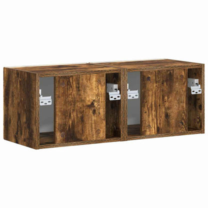 TV Wall Cabinet Wall-mounted 2 pcs Smoked Oak 39 x 31 x 29.5 cm