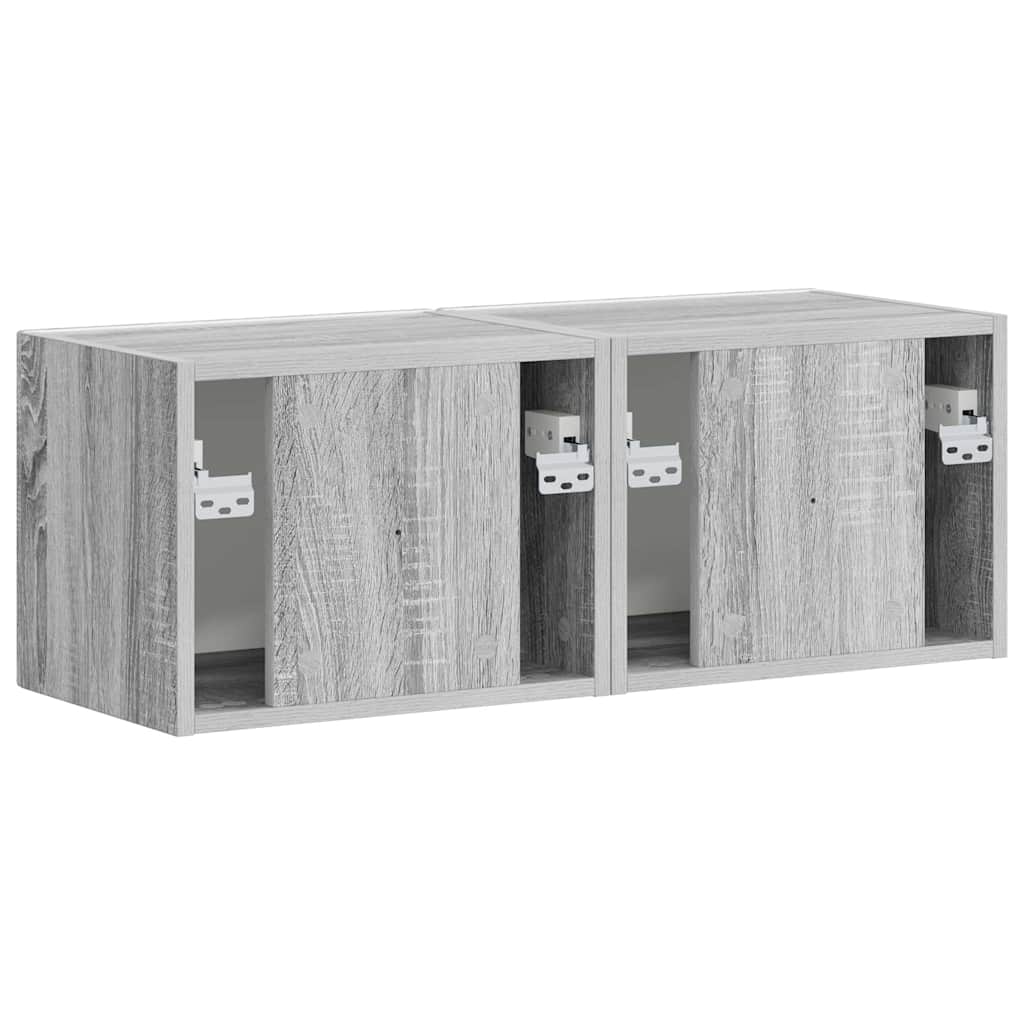 TV Wall Cabinet 2 pcs Grey Sonoma 39 x 31 x 29.5 cm