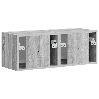 TV Wall Cabinet 2 pcs Grey Sonoma 39 x 31 x 29.5 cm