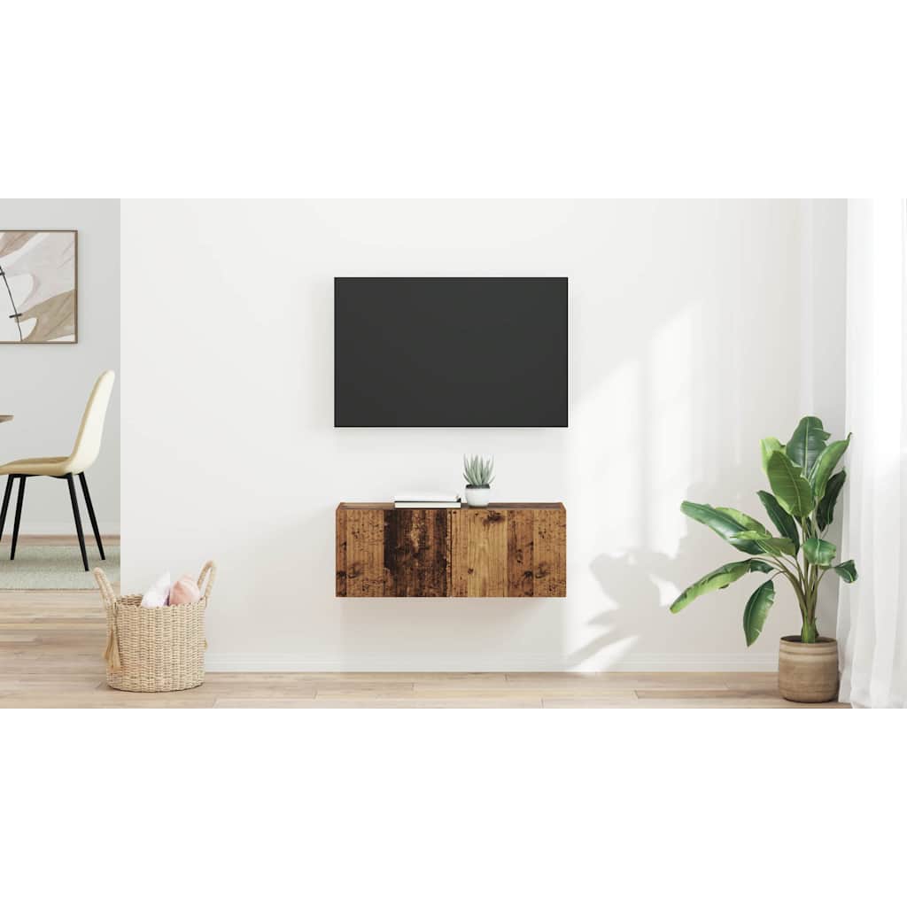 TV Wall Cabinet Wall-mounted 2 pcs Old Wood 39 x 31 x 29.5 cm
