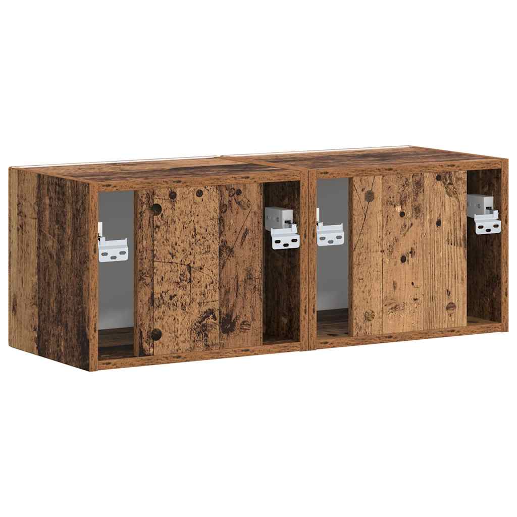TV Wall Cabinet Wall-mounted 2 pcs Old Wood 39 x 31 x 29.5 cm