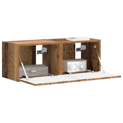 TV Wall Cabinet Wall-mounted 2 pcs Old Wood 39 x 31 x 29.5 cm