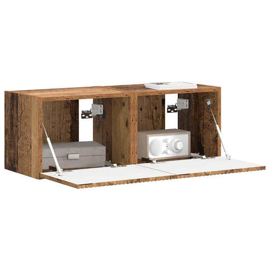 TV Wall Cabinet Wall-mounted 2 pcs Old Wood 39 x 31 x 29.5 cm