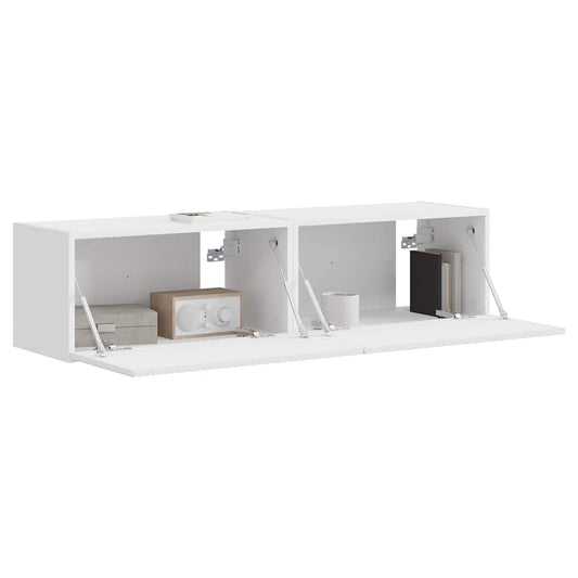 TV Wall Cabinet 2 pcs White 60 x 31 x 29.5 cm Engineered Wood