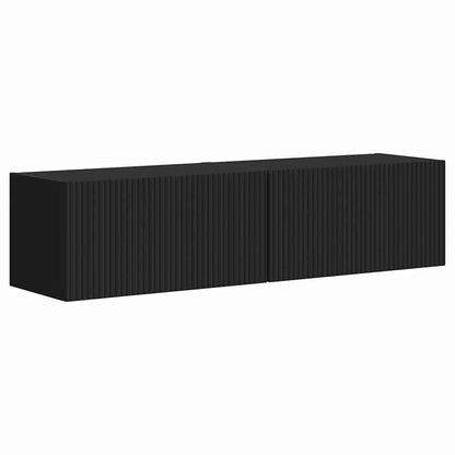 TV Wall Cabinet 2 pcs Black 60 x 31 x 29.5 cm Engineered Wood