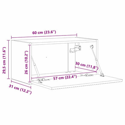 TV Wall Cabinet Sonoma 60 x 31 x 29.5 cm Engineered Wood