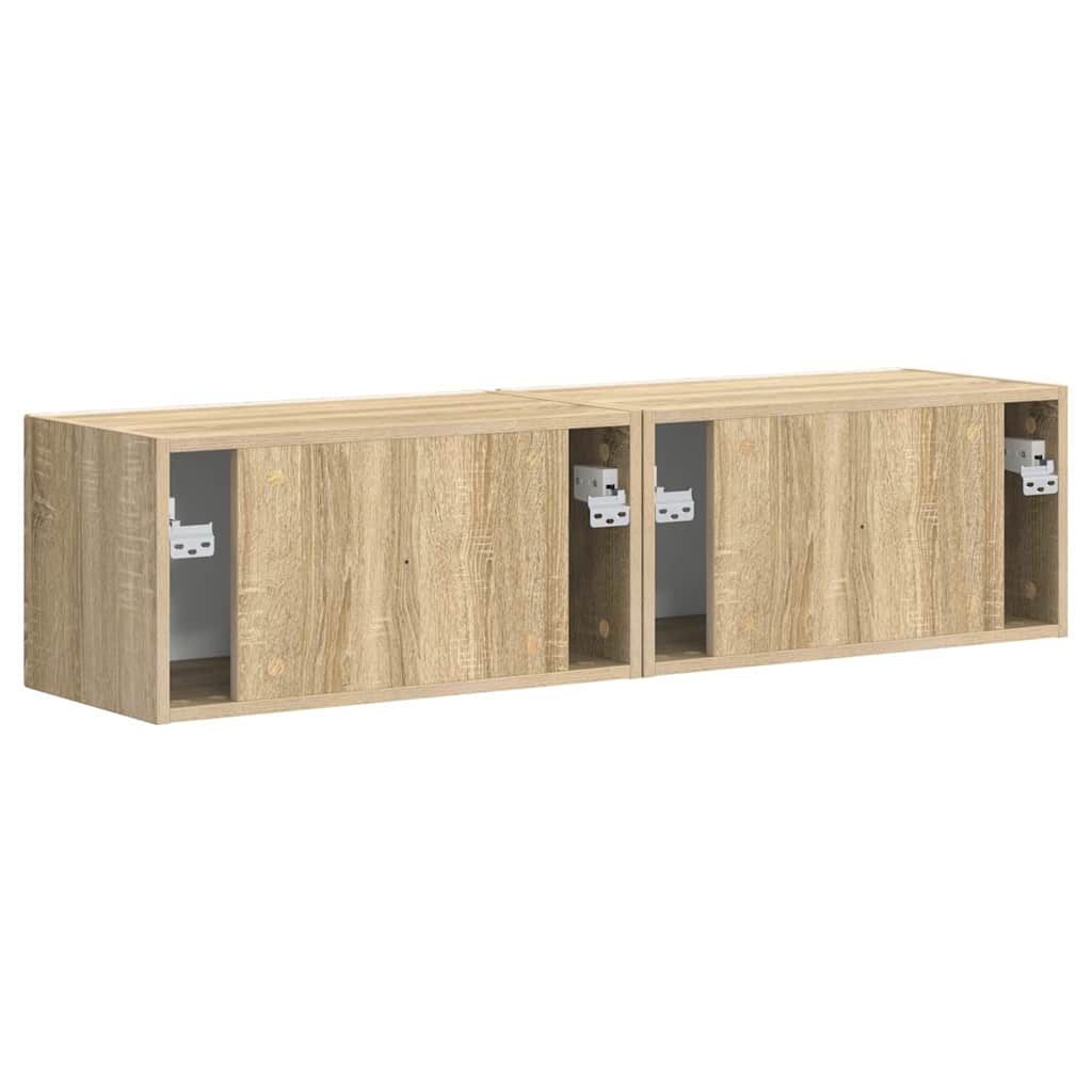 TV Wall Cabinet 2 pcs Sonoma 60 x 31 x 29.5 cm Engineered Wood