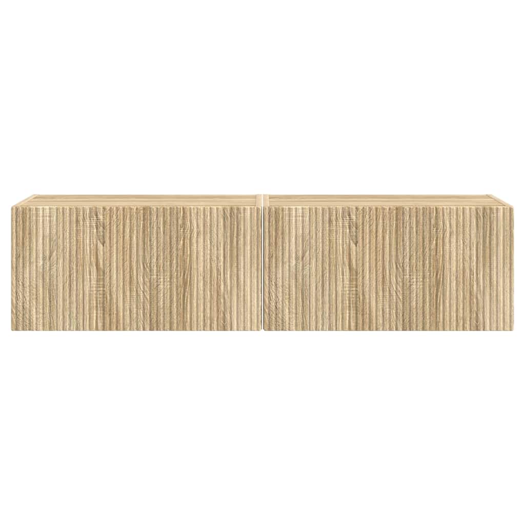 TV Wall Cabinet 2 pcs Sonoma 60 x 31 x 29.5 cm Engineered Wood