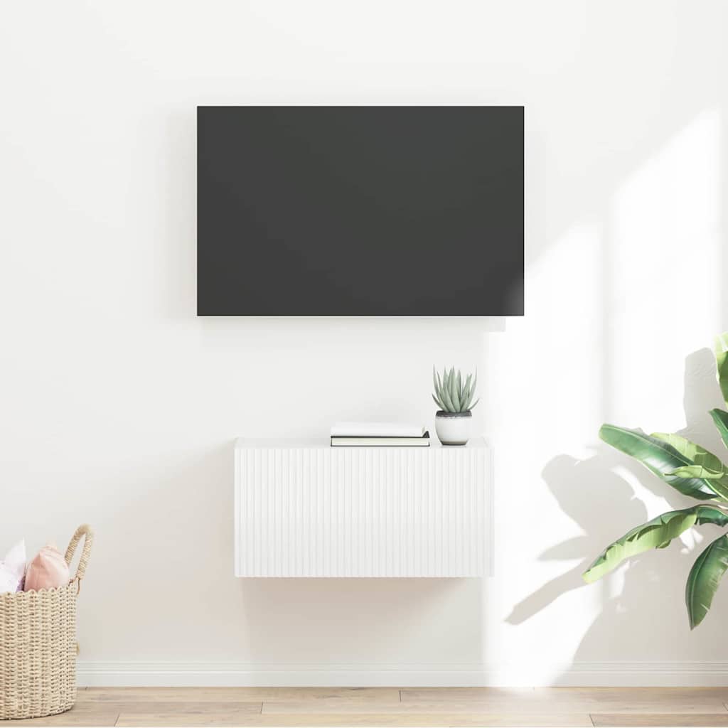 TV Wall Cabinet Gloss White 60 x 31 x 29.5 cm Engineered Wood