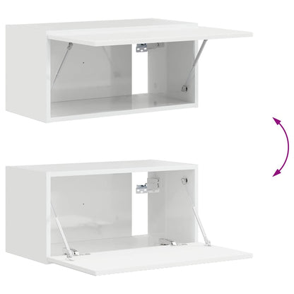 TV Wall Cabinet Gloss White 60 x 31 x 29.5 cm Engineered Wood