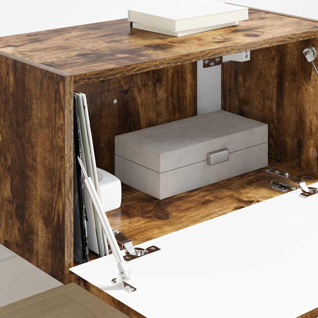 TV Wall Cabinet Smoked Oak 60 x 31 x 29.5 cm Engineered Wood