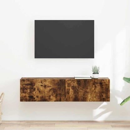 TV Wall Cabinet Wall-mounted 2 pcs Smoked Oak 60 x 31 x 29.5 cm