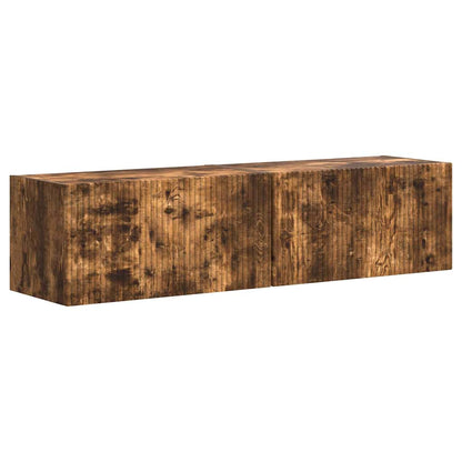 TV Wall Cabinet Wall-mounted 2 pcs Smoked Oak 60 x 31 x 29.5 cm