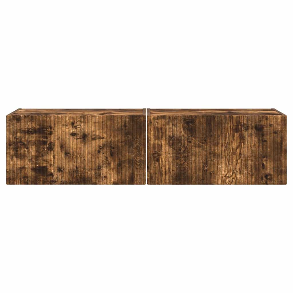 TV Wall Cabinet Wall-mounted 2 pcs Smoked Oak 60 x 31 x 29.5 cm