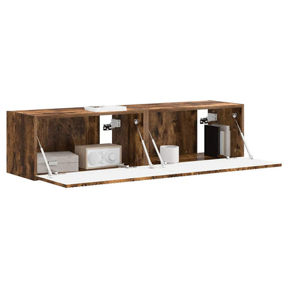 TV Wall Cabinet Wall-mounted 2 pcs Smoked Oak 60 x 31 x 29.5 cm