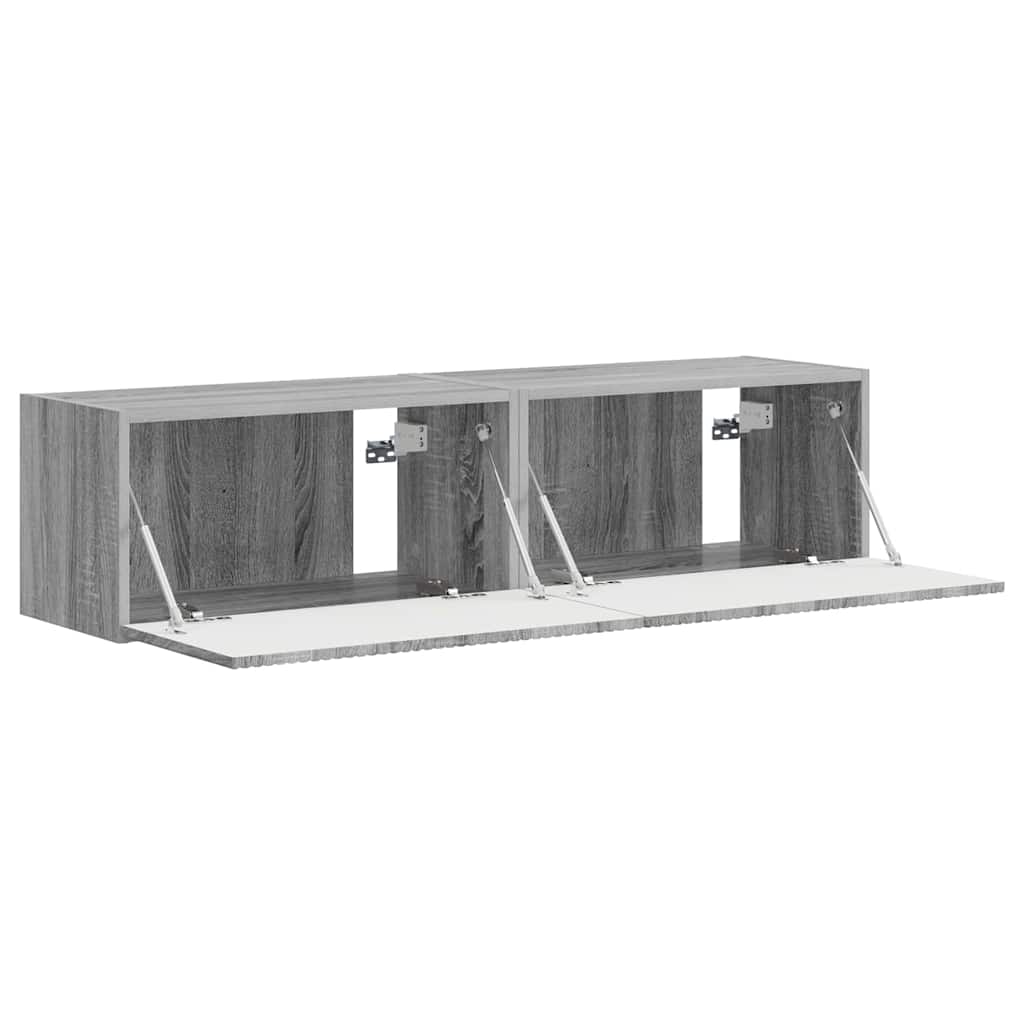 TV Wall Cabinet 2 pcs Grey Sonoma 60 x 31 x 29.5 cm