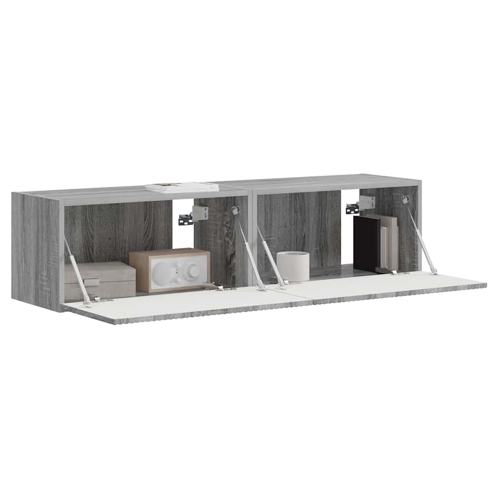 TV Wall Cabinet 2 pcs Grey Sonoma 60 x 31 x 29.5 cm
