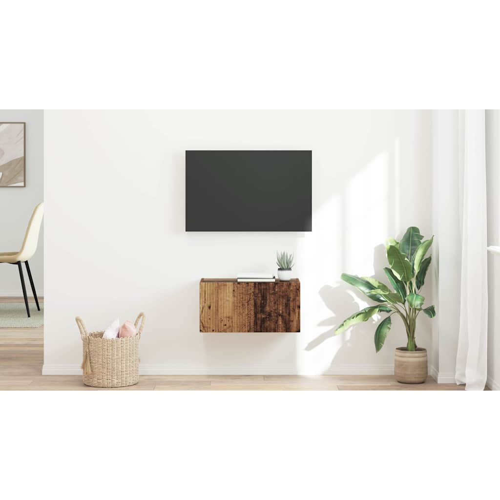 TV Wall Cabinet Old Wood 60 x 31 x 29.5 cm Engineered Wood