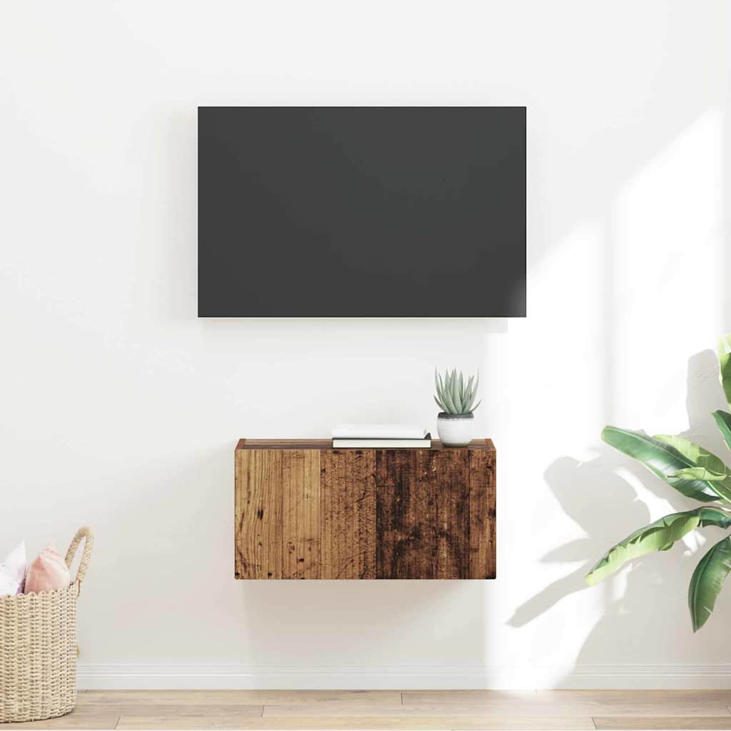 TV Wall Cabinet Old Wood 60 x 31 x 29.5 cm Engineered Wood