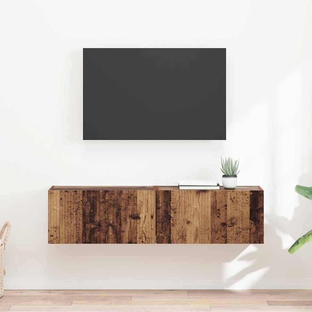 TV Wall Cabinet Wall-mounted 2 pcs Old Wood 60 x 31 x 29.5 cm
