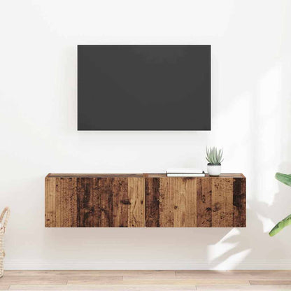 TV Wall Cabinet Wall-mounted 2 pcs Old Wood 60 x 31 x 29.5 cm