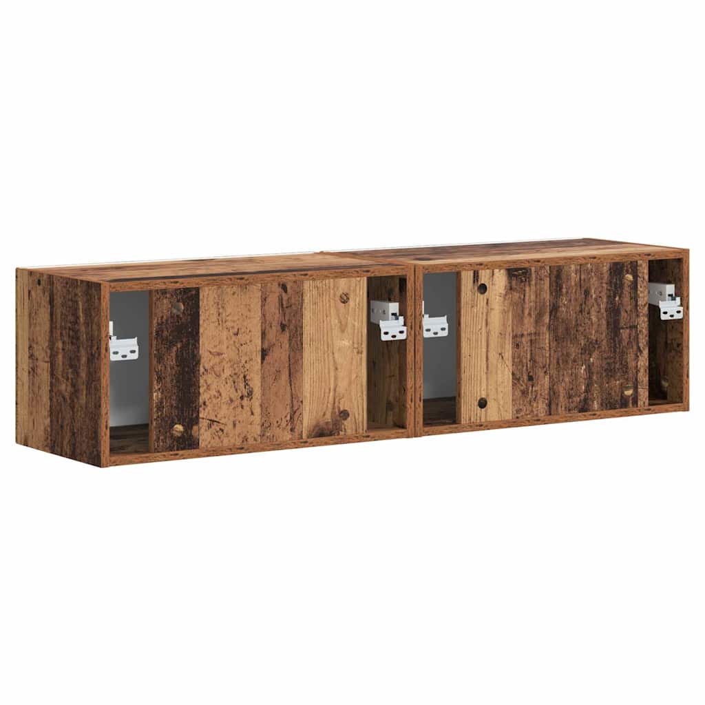 TV Wall Cabinet Wall-mounted 2 pcs Old Wood 60 x 31 x 29.5 cm
