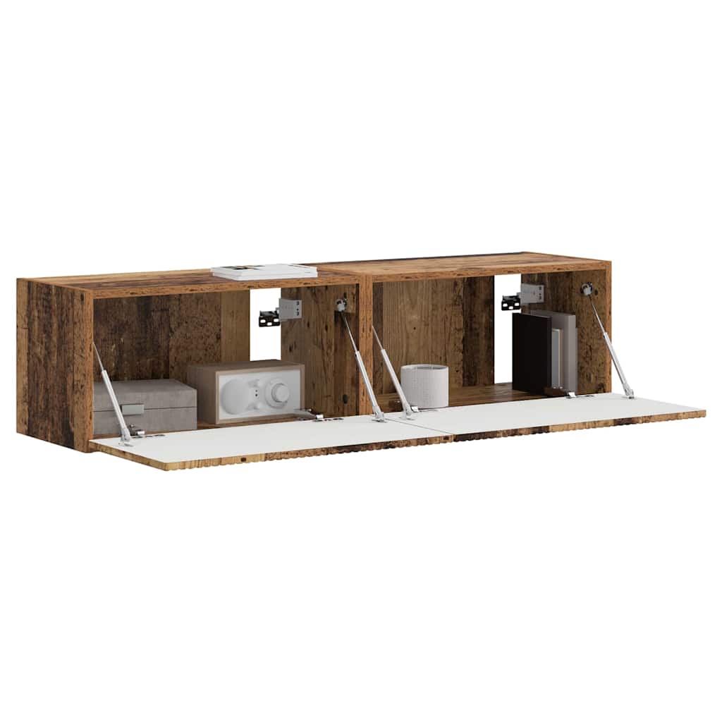 TV Wall Cabinet Wall-mounted 2 pcs Old Wood 60 x 31 x 29.5 cm