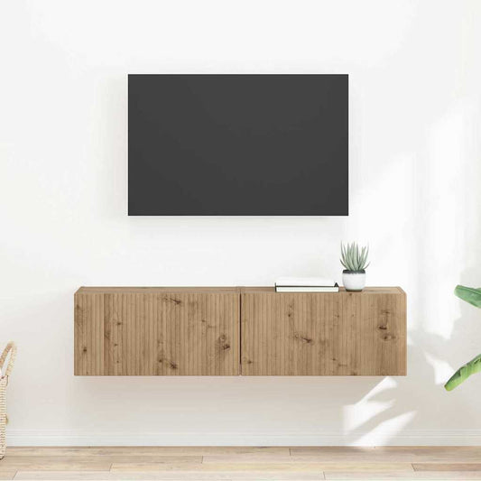 TV Wall Cabinet 2 pcs Artisian Oak Engineered Wood